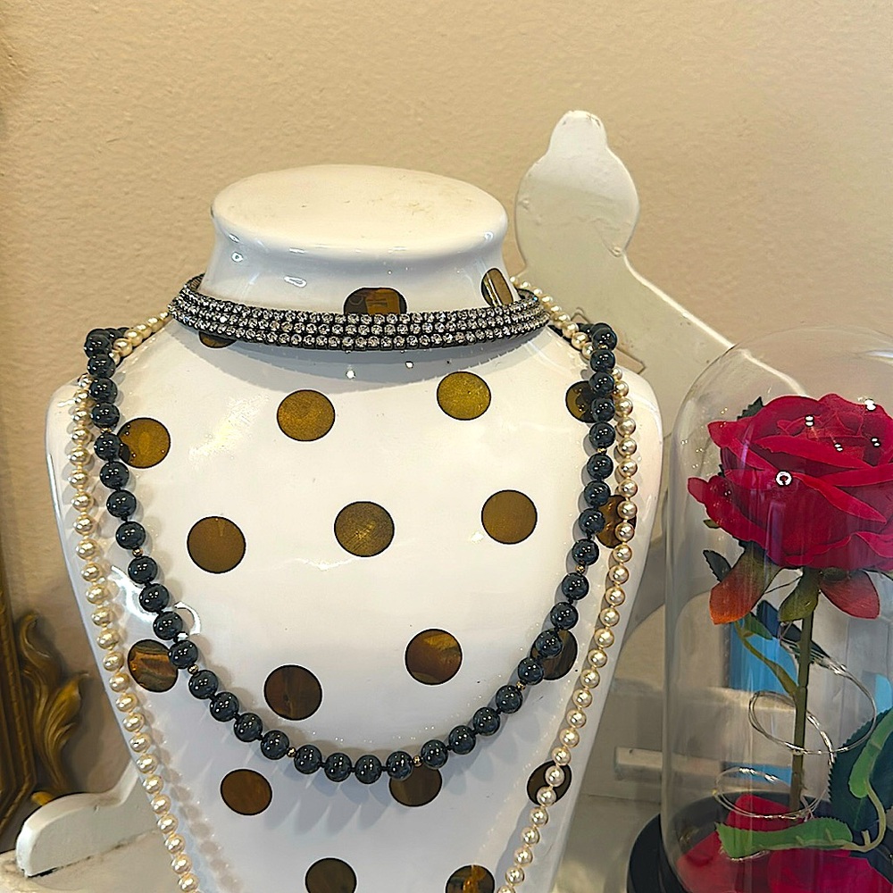 Vintage Silver Rhinestone Choker